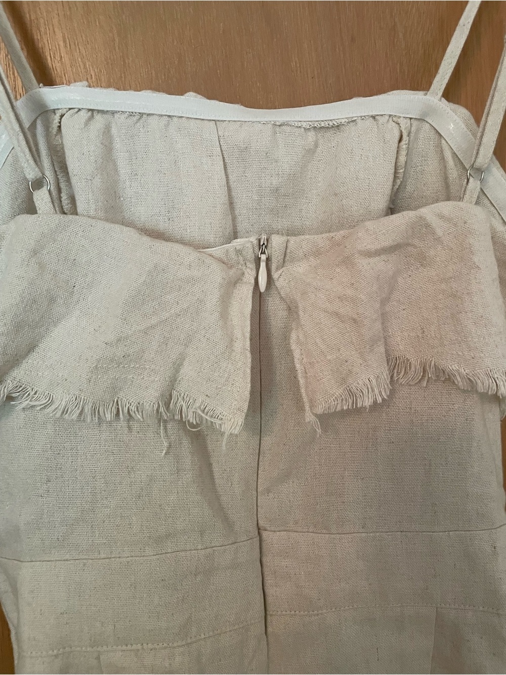 Natural Linen Jumper Romper with Skirt Tie Size S/M. - Picture 10 of 11